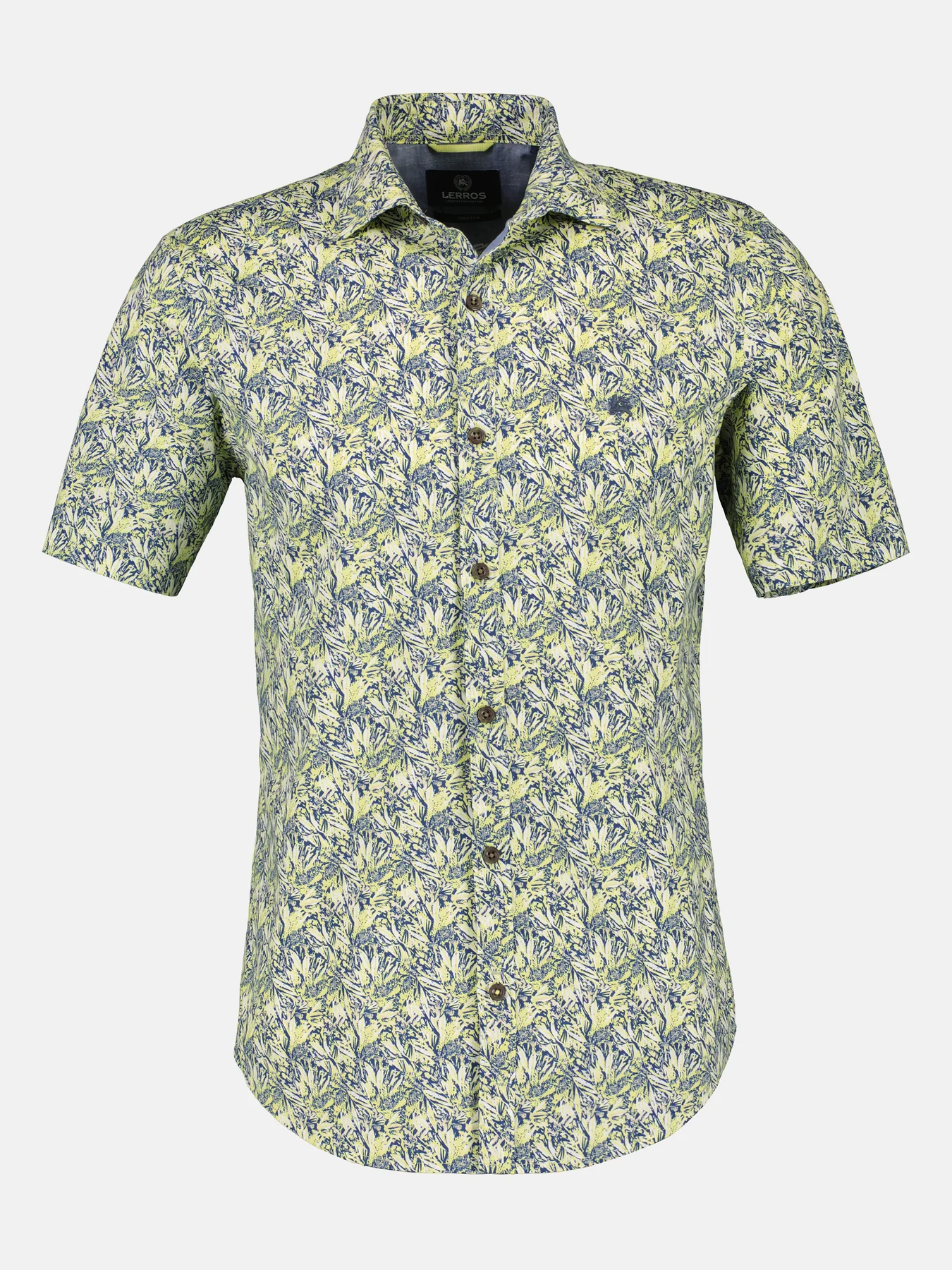 Lerros Print Overhemd Korte Mouw - Lemon Grass
