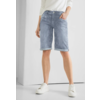 Casual Fit Denim Bermuda - Washed Indigo Stripes