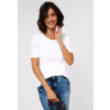 T-Shirt in Effen Kleur Lena - White