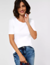 Cecil T-Shirt in Effen Kleur Lena - White