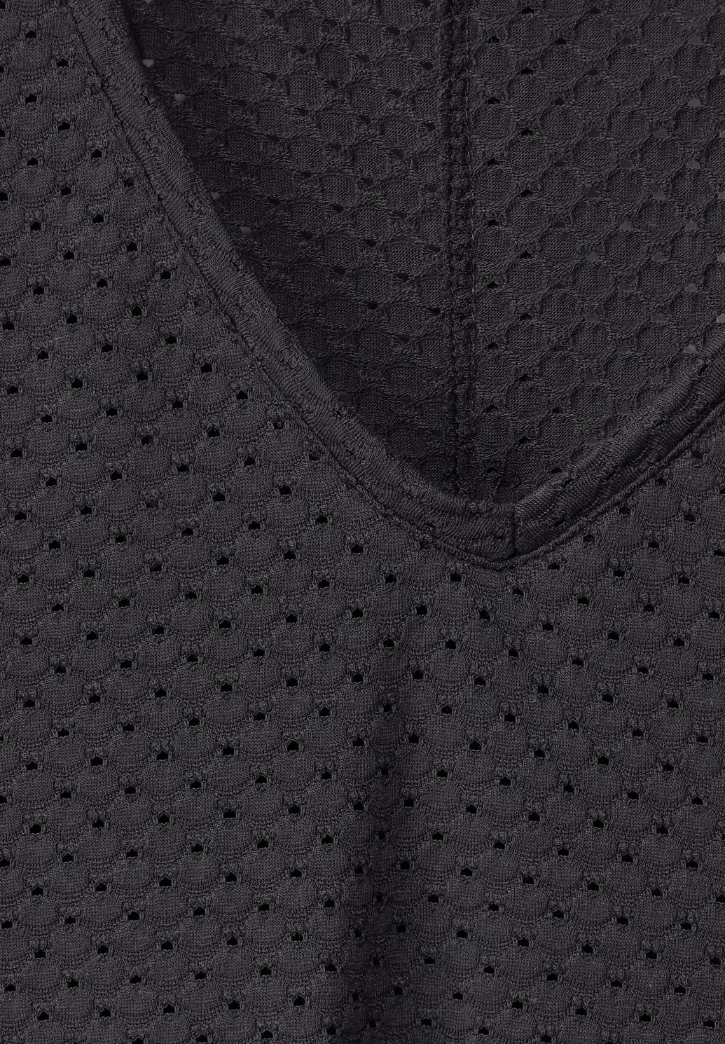 Grey | CECIL Blues Cotton / Look - Grijs Ajour - T-Shirt in Carbon