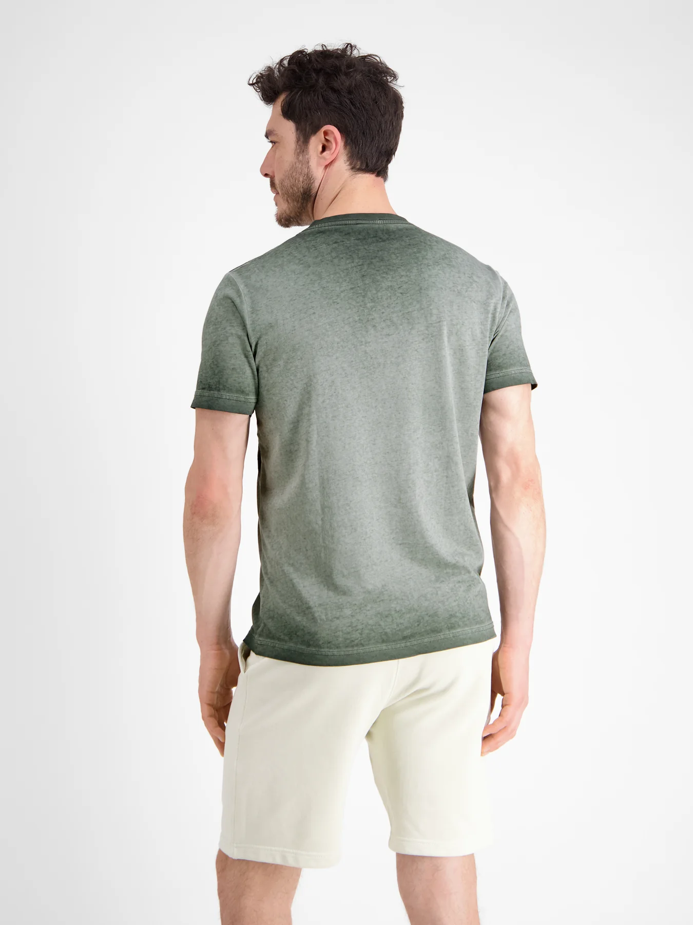 Groen Olive Blues en met T-Shirt - LERROS - Cotton / Chilled V-hals Print |
