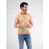 Poloshirt with Structured Stripes - Gentle Peach