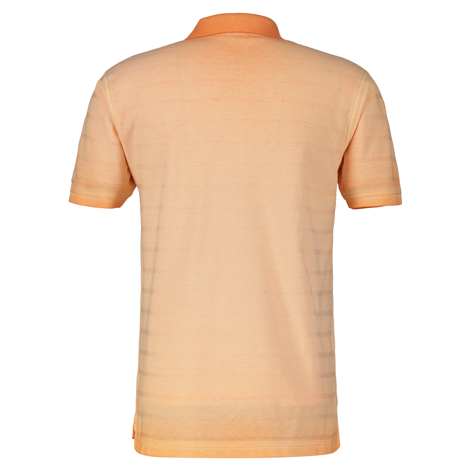 LERROS Poloshirt with Structured Stripes - Gentle Peach | - Cotton Blues | 