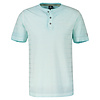 Serafino Shirt, Gestreept in Structuurkwaliteit - Tinted Aqua