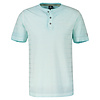 Serafino Shirt with Structured Stripes - Tinted Aqua