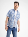 Lerros Jersey Kurzarmhemd mit AOP - Travel Blue