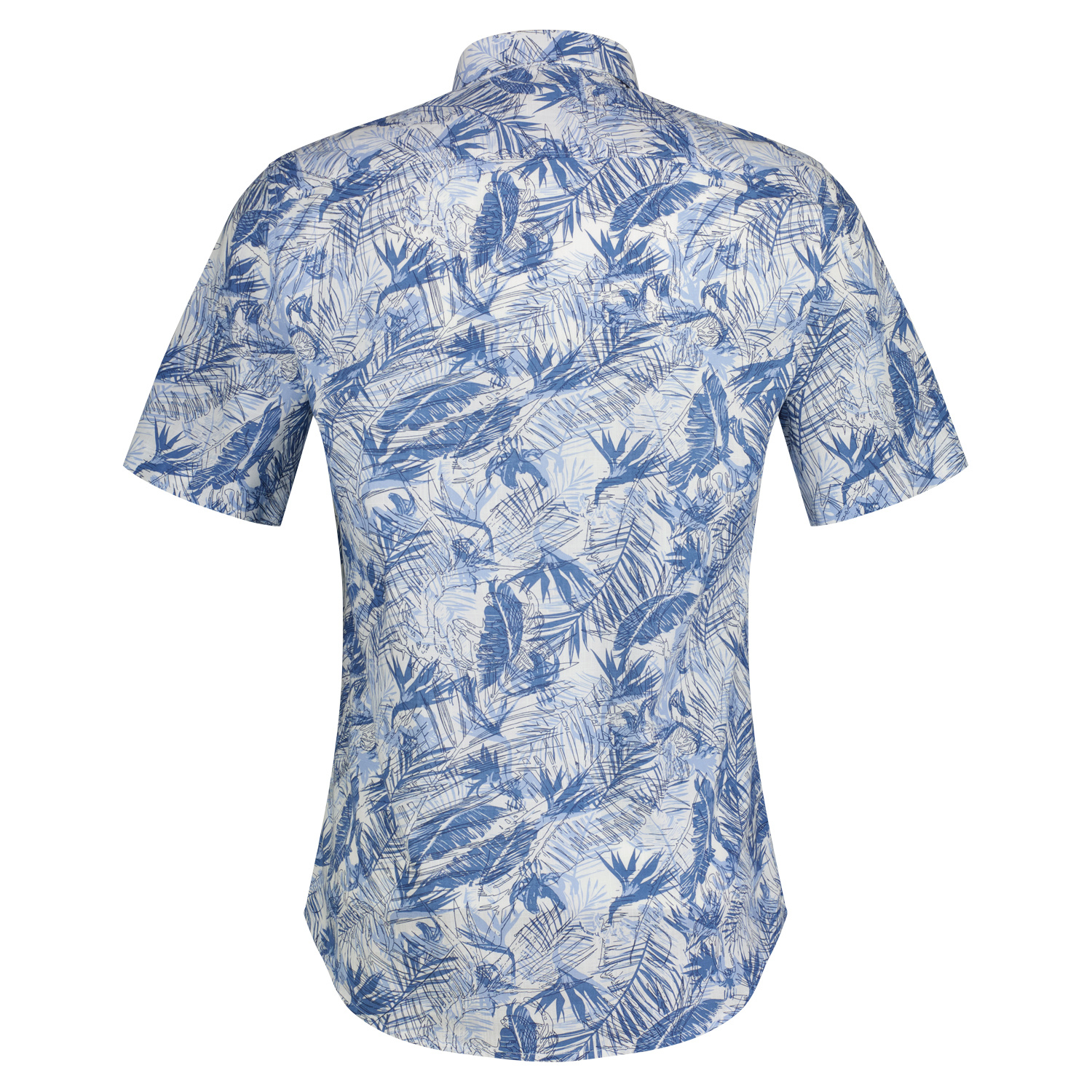 LERROS Jersey Kurzarmhemd mit AOP - Travel Blue / Blau | - Cotton Blues | 
