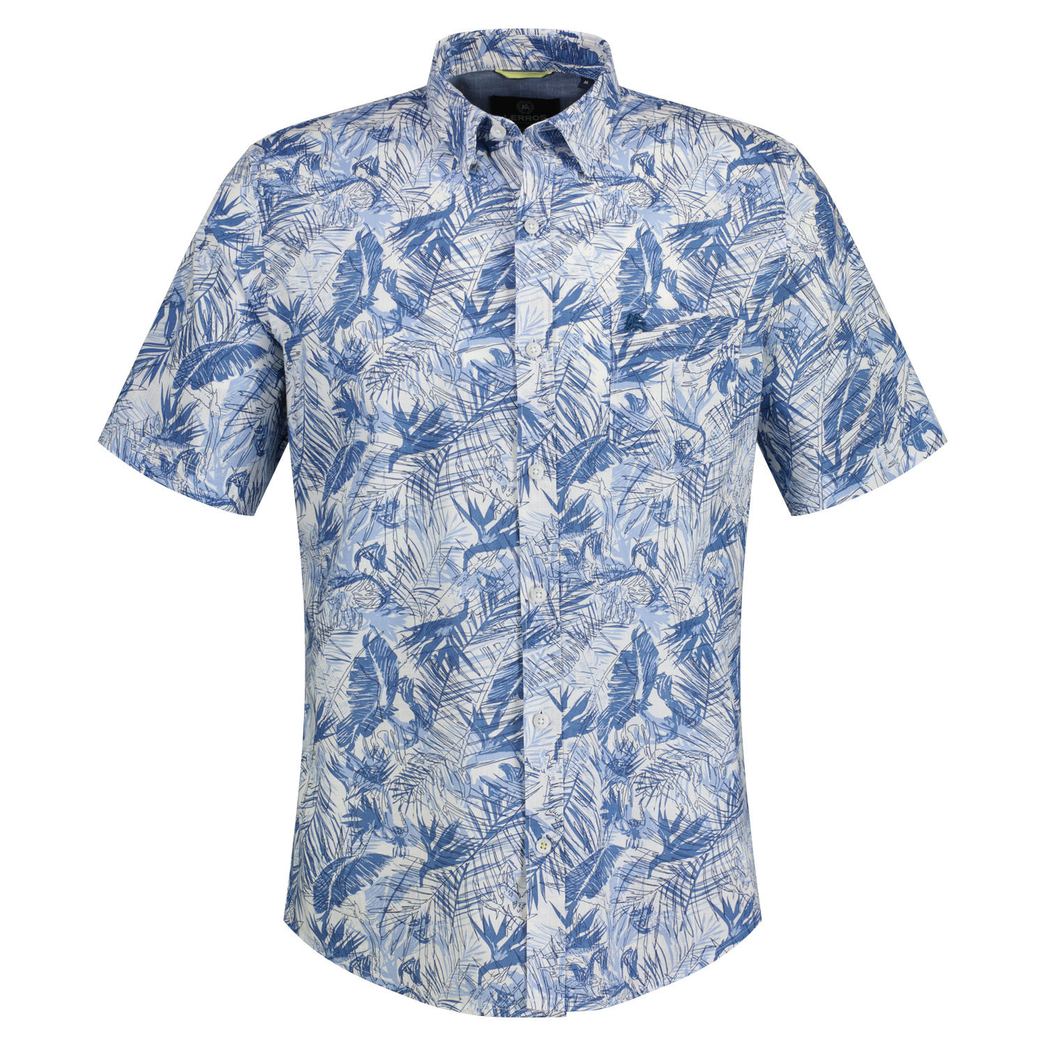 - Travel Jersey Kurzarmhemd LERROS Blue Cotton | AOP / Blues - Blau mit