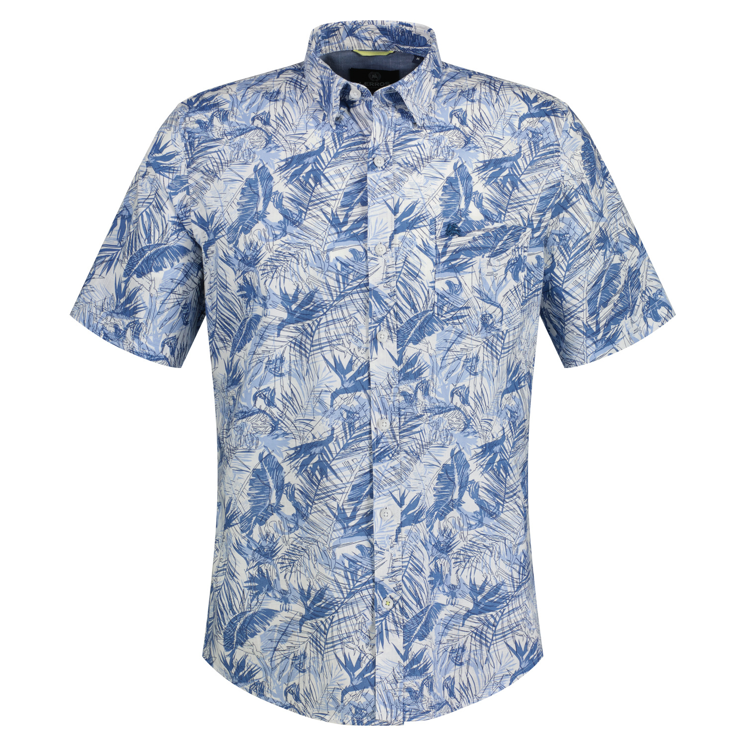 LERROS Jersey Kurzarmhemd mit AOP Blau - / Blue - | Cotton Travel Blues