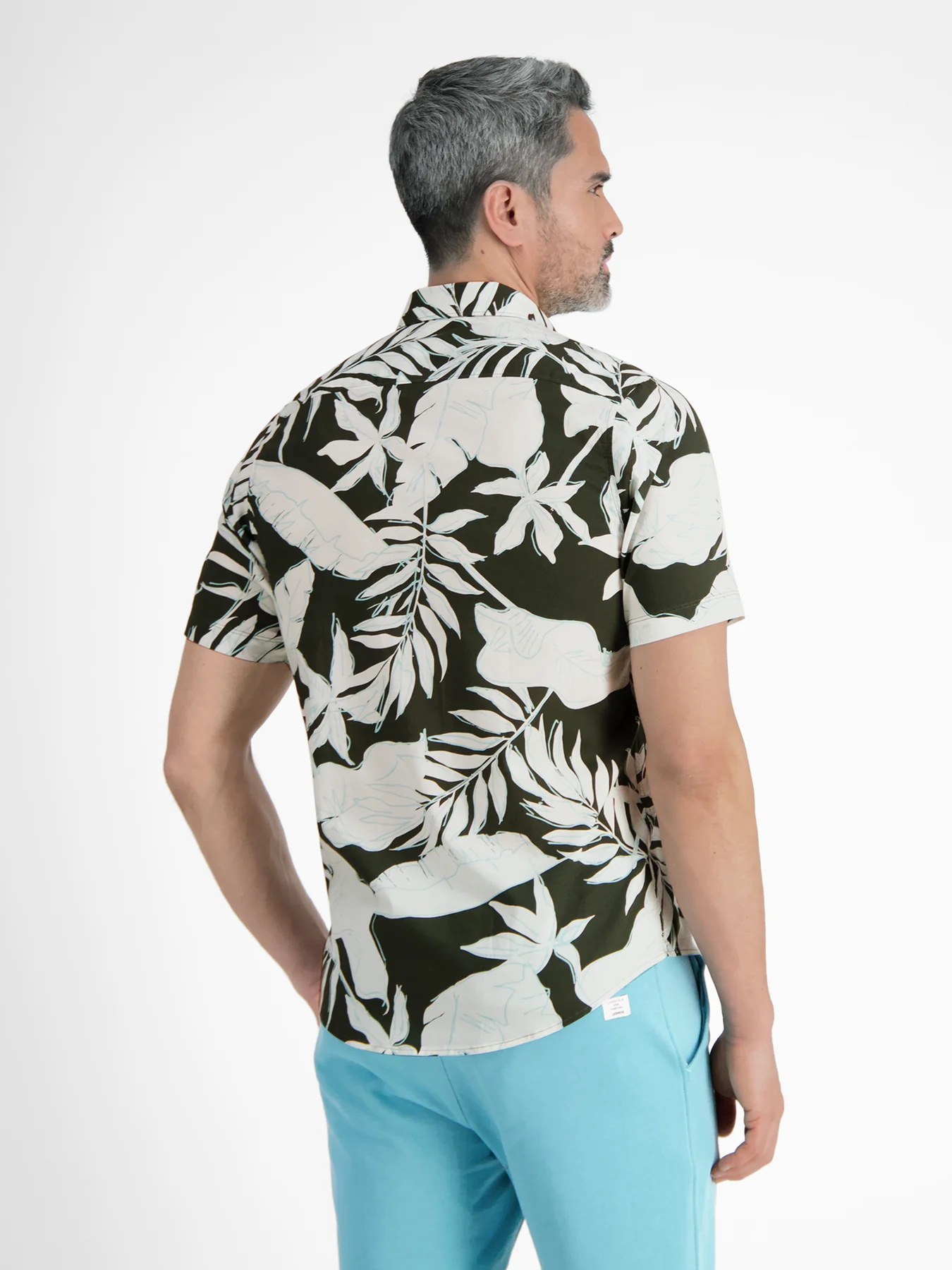 Lerros Short Sleeve Shirt AOP - Chilled Olive