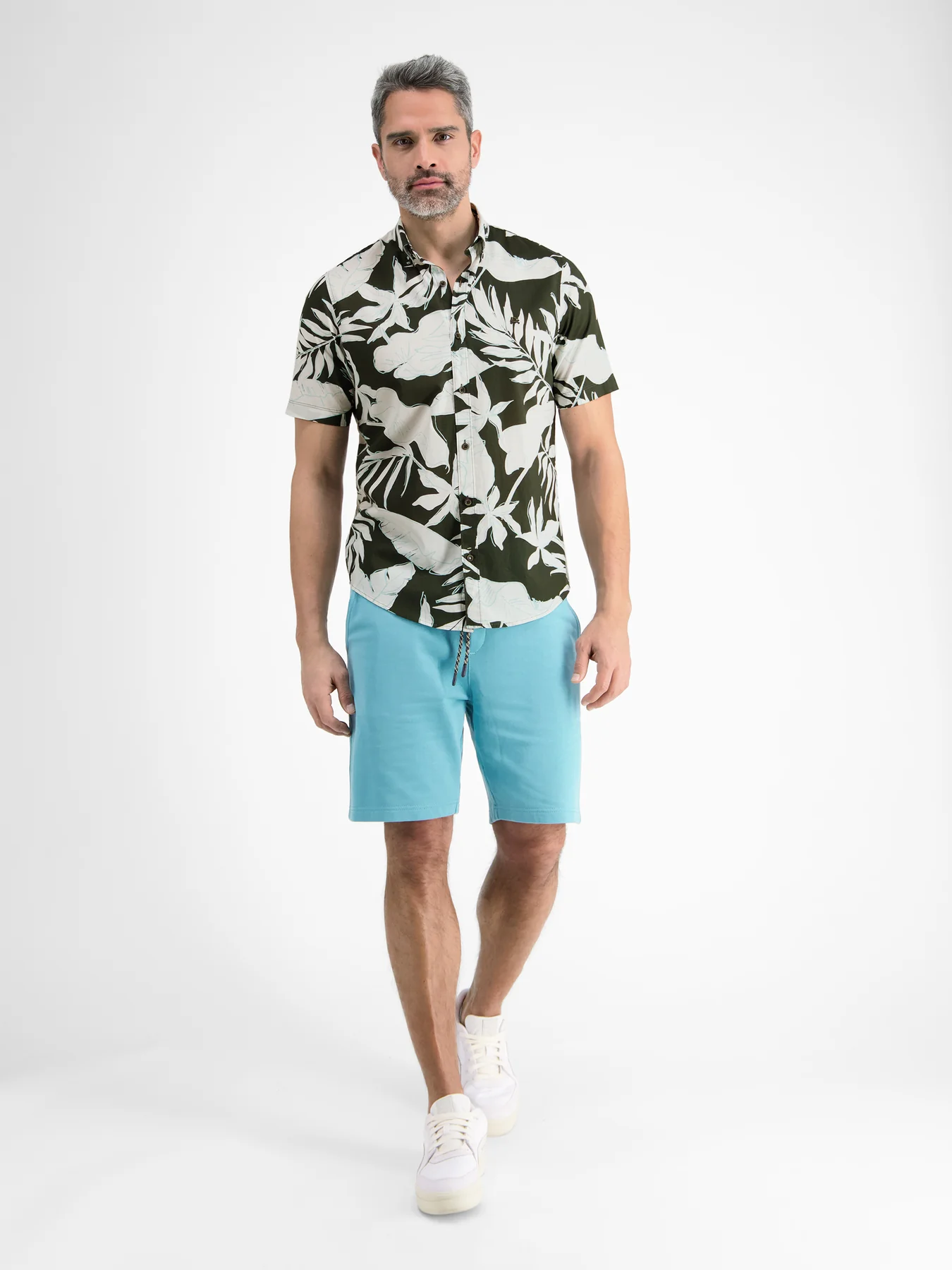 Lerros Short Sleeve Shirt AOP - Chilled Olive