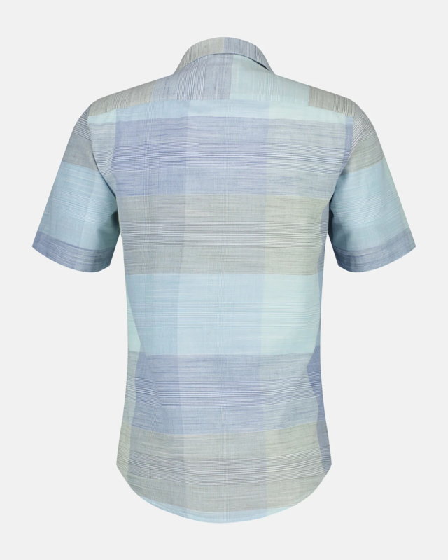Lerros Print Overhemd Korte Mouw - Tinted Aqua