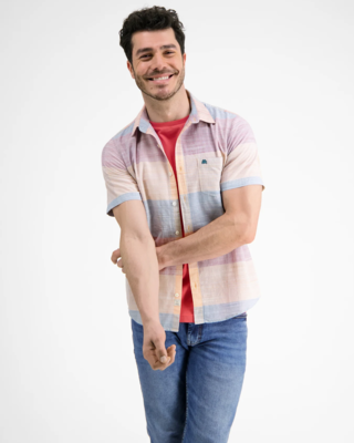 Lerros Kurzarmhemd mit Print - Gentle Peach