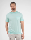 Lerros T-Shirt with Stripe Structure - Tinted Aqua