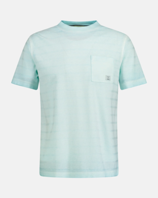 Blues with - T-Shirt Gentle | Stripe Cotton Structure - Peach LERROS