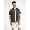 Short Sleeve Shirt with Structure Check - Chilled Olive