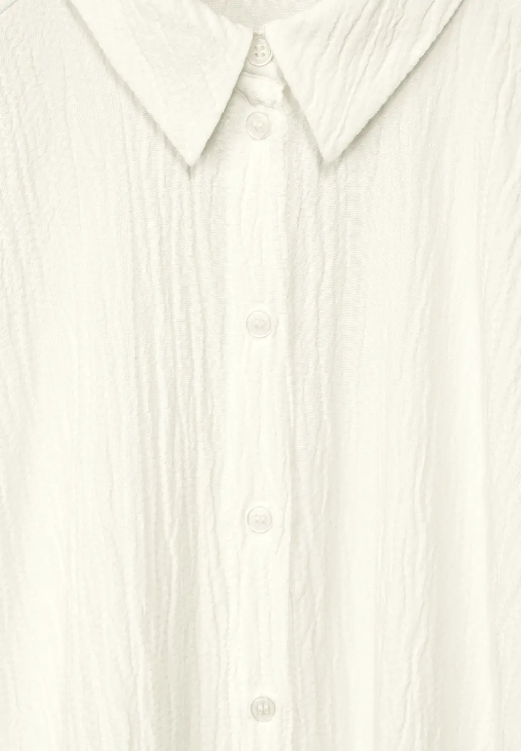 CECIL Bluse White Vanilla Cotton | Blues Knotendetail - mit 