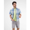 Checkered Short Sleeve Shirt - Tinted Aqua