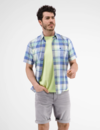 Lerros Checkered Short Sleeve Shirt - Tinted Aqua