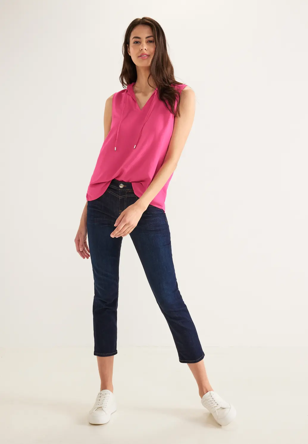 Street One - Ärmellose - Blues | Berry Cotton Bluse Rose