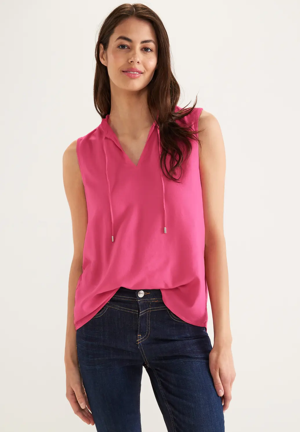 Zeggen progressief nauwkeurig Street One Mouwloze Blouse met Ruches - Berry Rose / Roze | - Cotton Blues