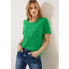 Basic T-Shirt in Unifarbe - Fresh Green