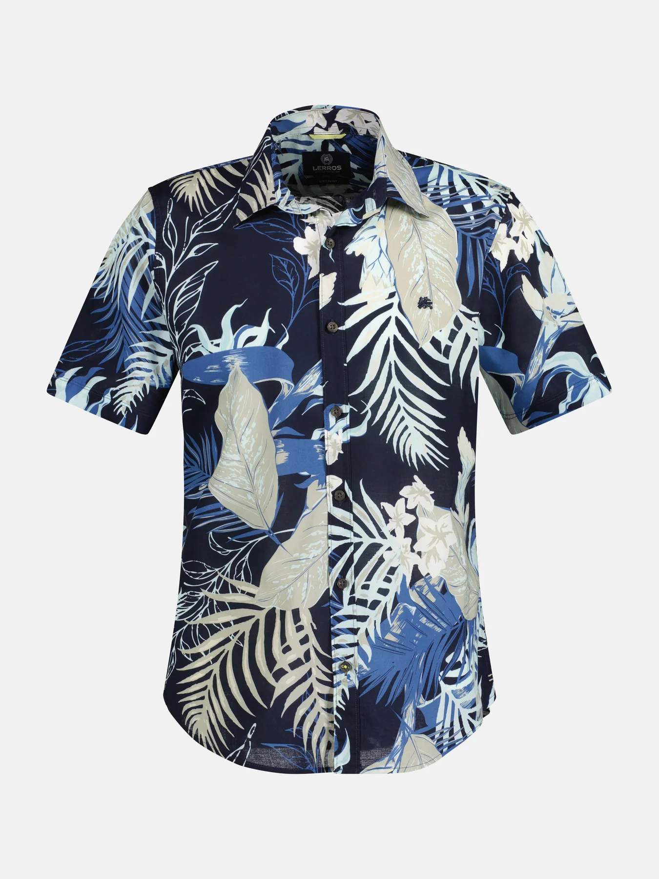 LERROS Short Sleeve Classic - Shirt *Hawaii* Navy - | Cotton Blues