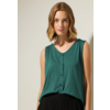 Jersey Top with Button Closure - Lagoon Green