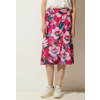 Midi Wrap Skirt with Print - Berry Rose