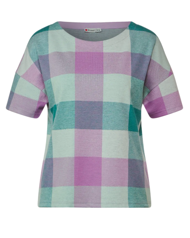 Shirt Street Cotton - Multicolor Meta Karo - One | Blues Lilac