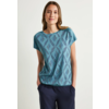 T-Shirt with Rhombus Print - Adriatic Blue