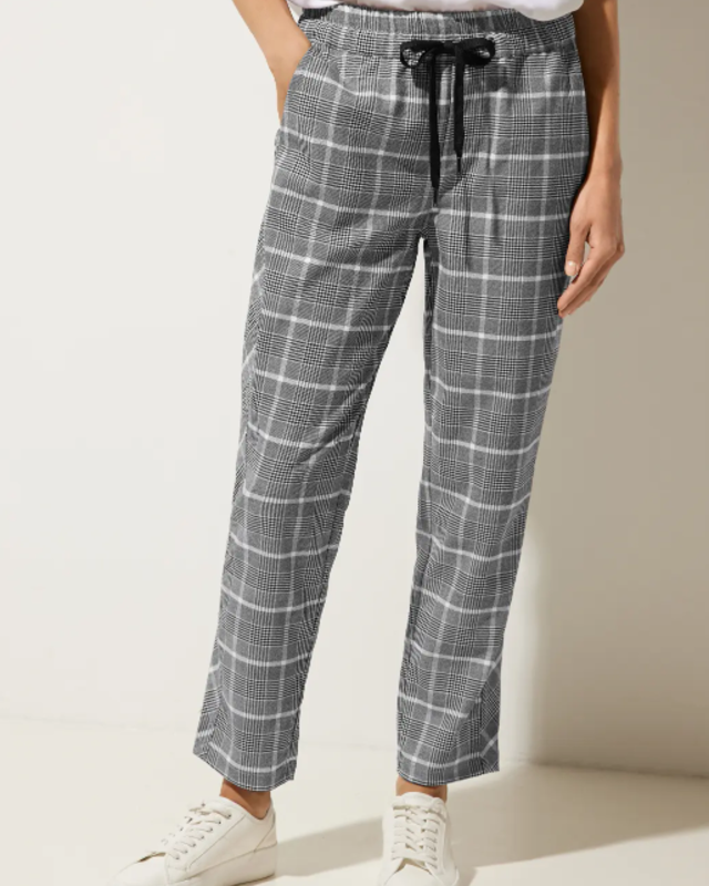 Cotton Blend Checked Ladies Grey Checkered Jeggings Pant, Casual Wear