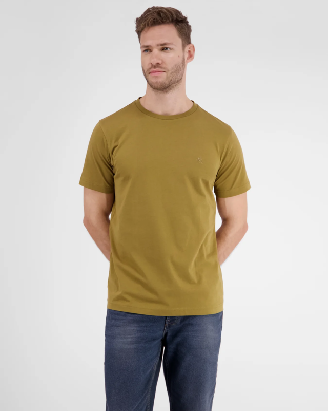 Lerros T-Shirt with Round Neckline - Dried Tobacco
