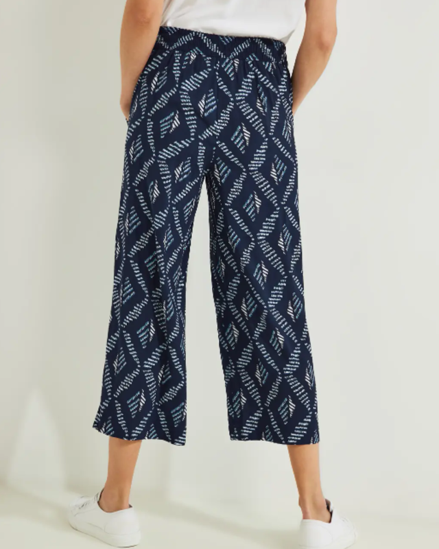 Cotton | 3/4-Length Sky Night in Pants CECIL - Blue Blues Fit - Loose