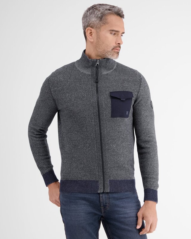 Lerros Cardigan in Struktur Optik - Classic Navy