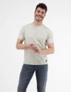 Lerros T-Shirt mit Streifen - Fog White