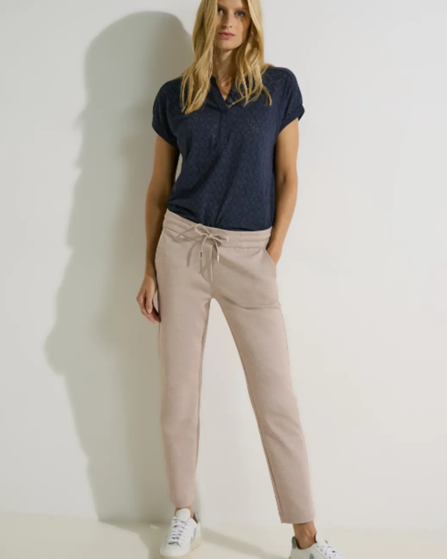 CECIL Casual Fit Hose Tracey - Soft Sand Beige | - Cotton Blues