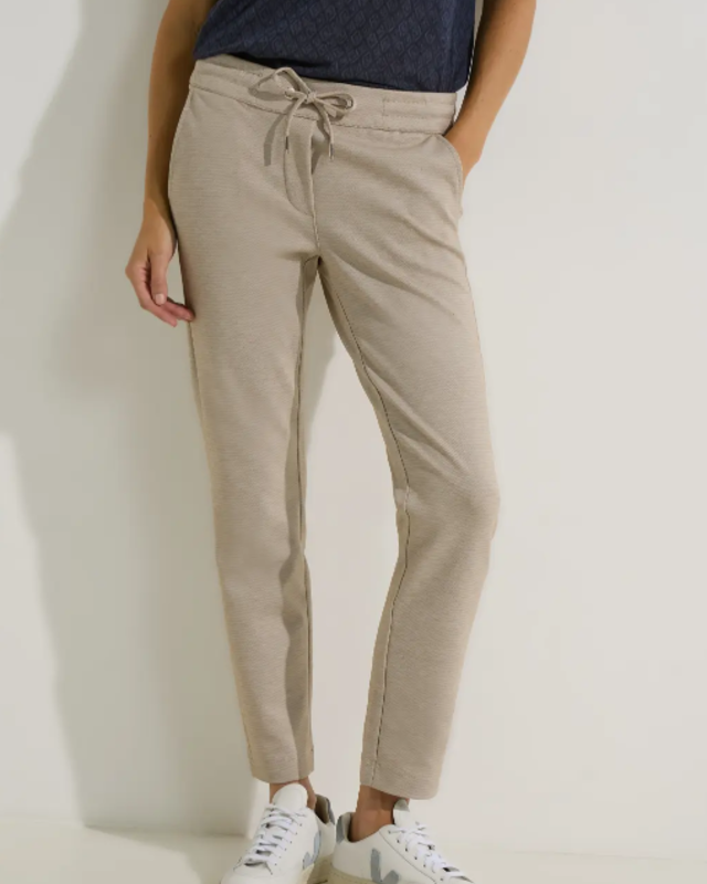 CECIL Casual Fit Hose Tracey - Soft Sand Beige | - Cotton Blues