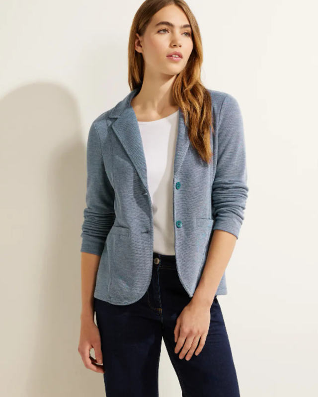 CECIL Piqué Blazer - Deep Lake Green | - Cotton Blues