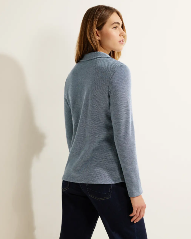 CECIL Sweatblazer in Piqué - Deep Lake Green | - Cotton Blues