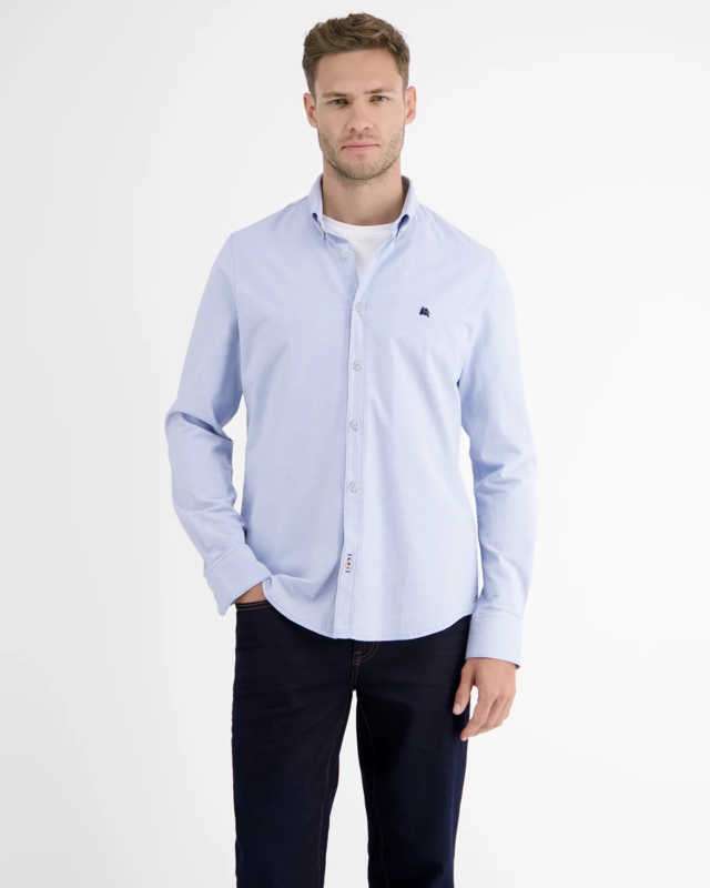 Lerros Unifarbenes Oxfordhemd - Light Blue