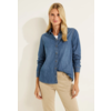 Jeans Blouse in Blue - Mid Blue Wash