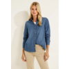 Jeans Bluse in Blau - Mid Blue Wash