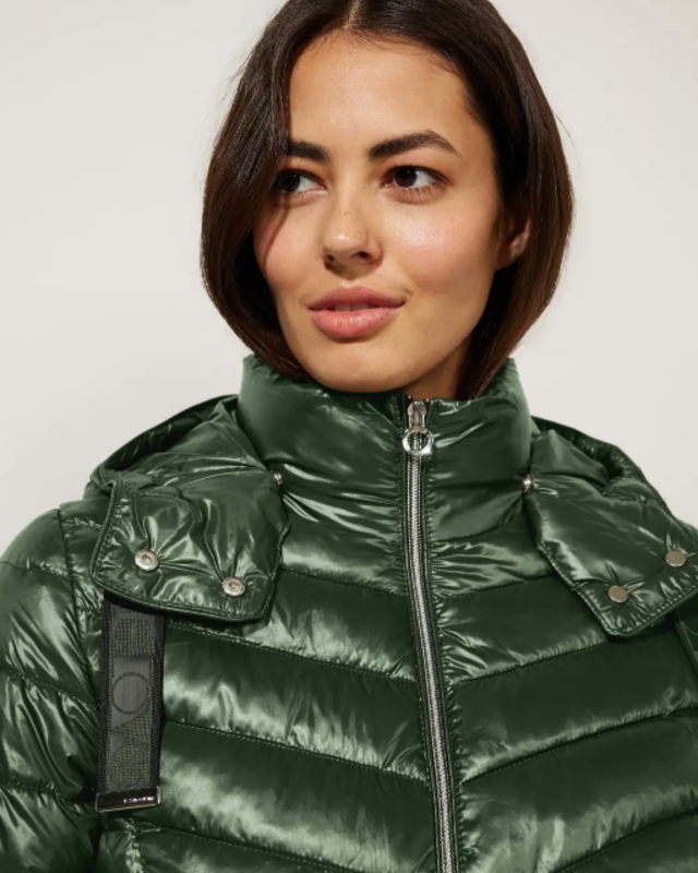 Street One Short Padded Jacket with Hood - Verdant Green