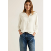 Viscose Blouse in Effen Kleur - Vanilla White