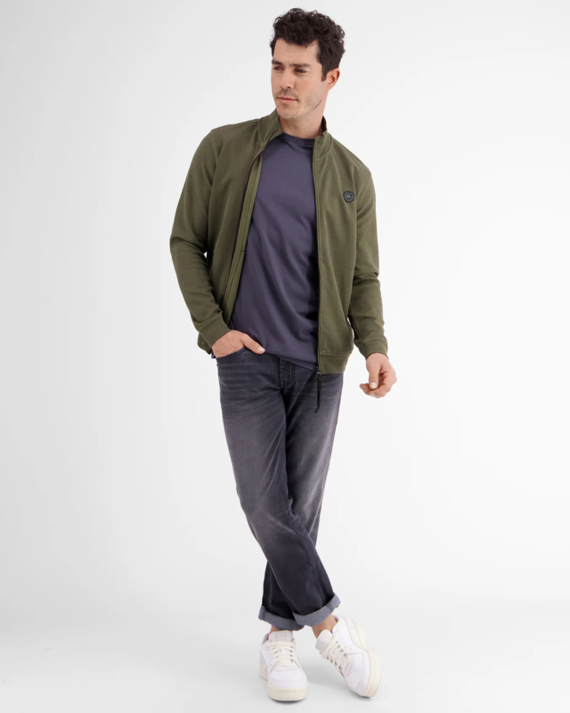 Lerros Gestructureerd Sweatjack - Aged Olive