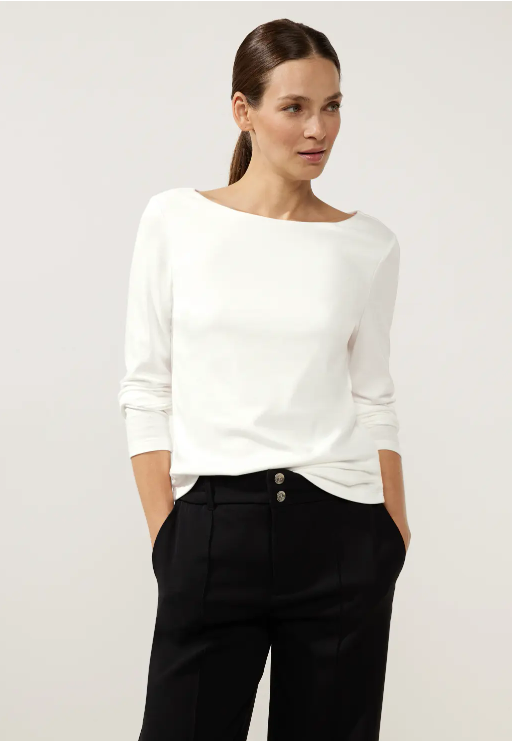 Street One Softes Langarmshirt Lanea - Off White