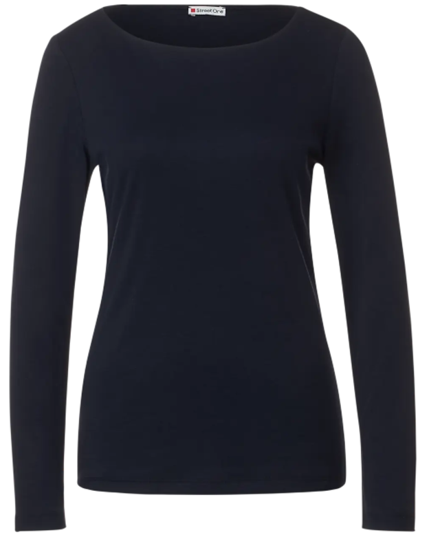 Street One Basic Longsleeve Shirt Lanea - Deep Blue