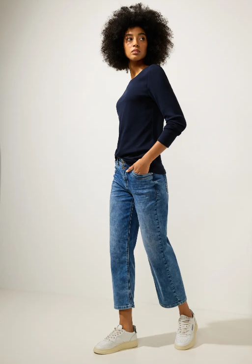 Street One Softes Langarmshirt Lanea - Deep Blue